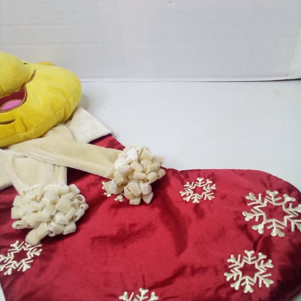 Disney Store Pooh Stocking Plush Head Satin Stocking Christmas Holiday NWT - Picture 6 of 15